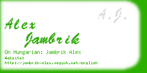 alex jambrik business card